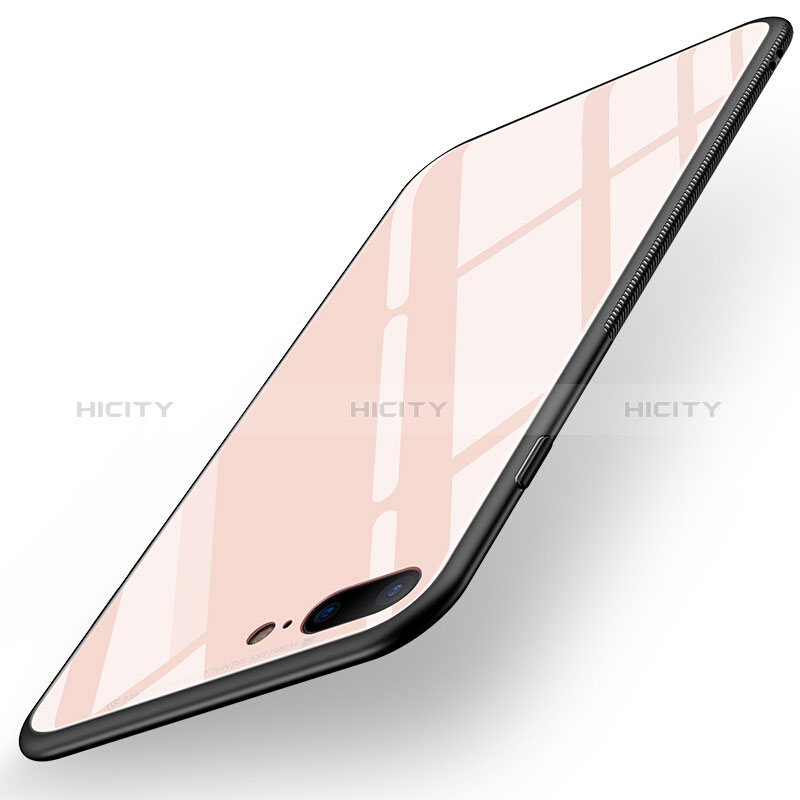 Silikon Schutzhülle Gummi Tasche Spiegel R05 für Apple iPhone 8 Plus Rosa