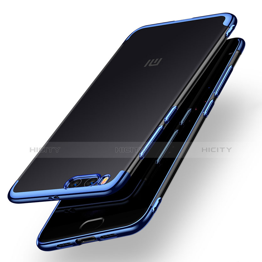 Silikon Schutzhülle Rahmen Tasche Durchsichtig Transparent für Xiaomi Mi Note 3 Blau groß