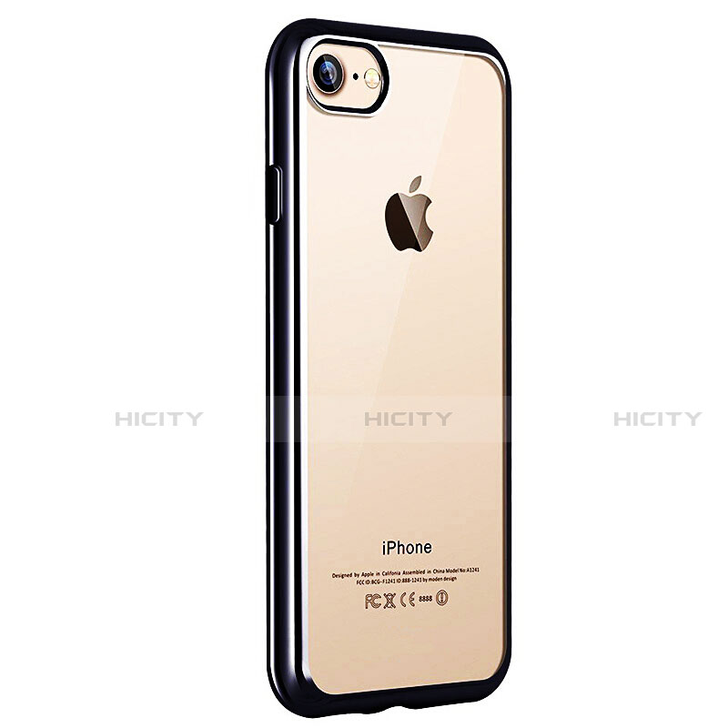 Silikon Schutzhülle Rahmen Tasche Durchsichtig Transparent Matt für Apple iPhone SE3 (2022) Schwarz