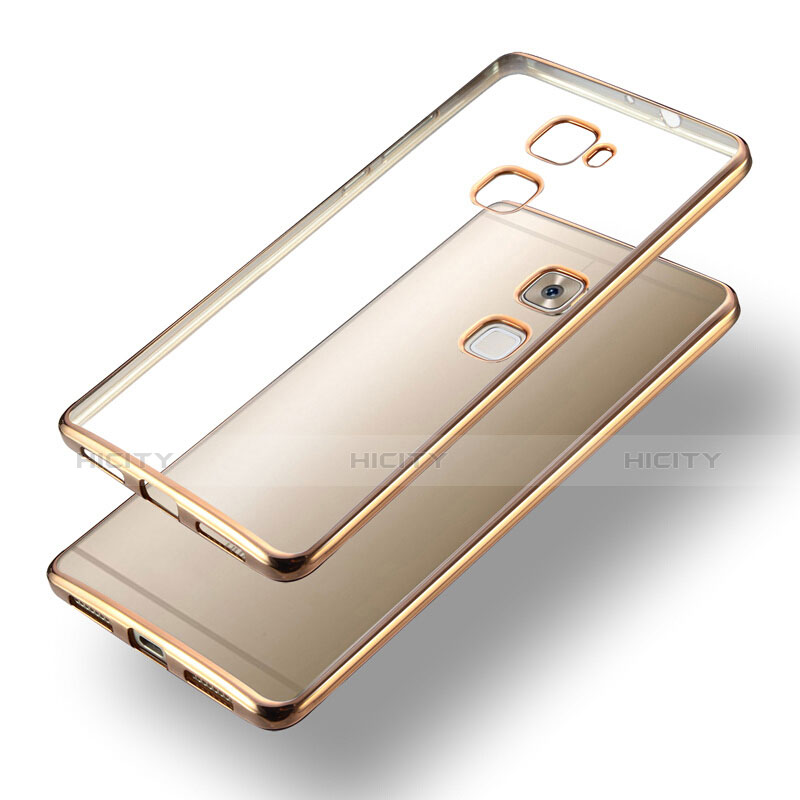 Silikon Schutzhülle Rahmen Tasche Durchsichtig Transparent Matt für Huawei Mate S Gold