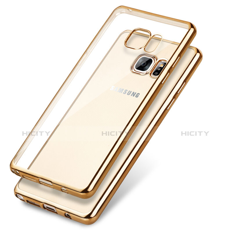 Silikon Schutzhülle Rahmen Tasche Durchsichtig Transparent Matt für Samsung Galaxy Note 7 Gold groß