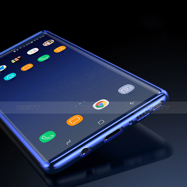 Silikon Schutzhülle Rahmen Tasche Durchsichtig Transparent Matt R02 für Samsung Galaxy Note 8 Duos N950F Blau
