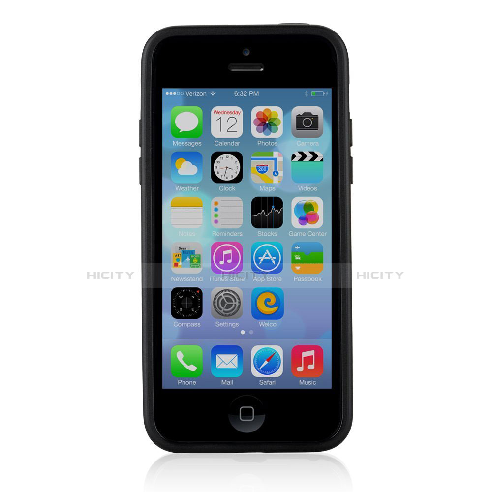 Silikon Schutzhülle Rahmen Tasche Durchsichtig Transparent Matt T01 für Apple iPhone 5C Schwarz groß