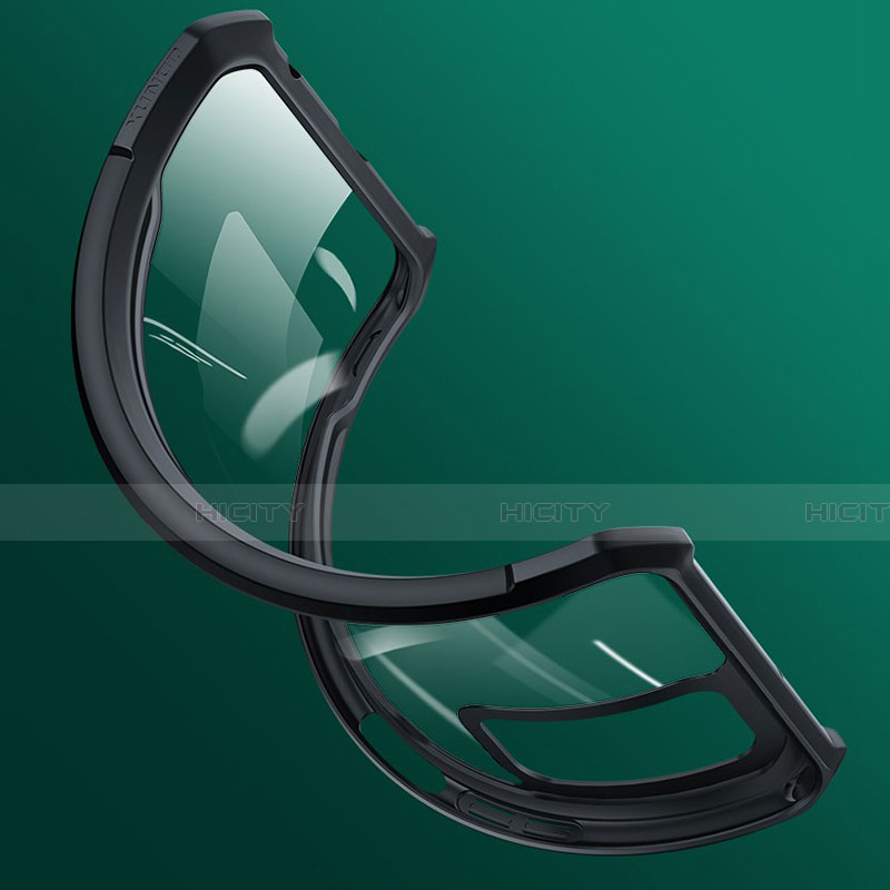 Silikon Schutzhülle Rahmen Tasche Durchsichtig Transparent Spiegel für Huawei Honor 30S Schwarz groß