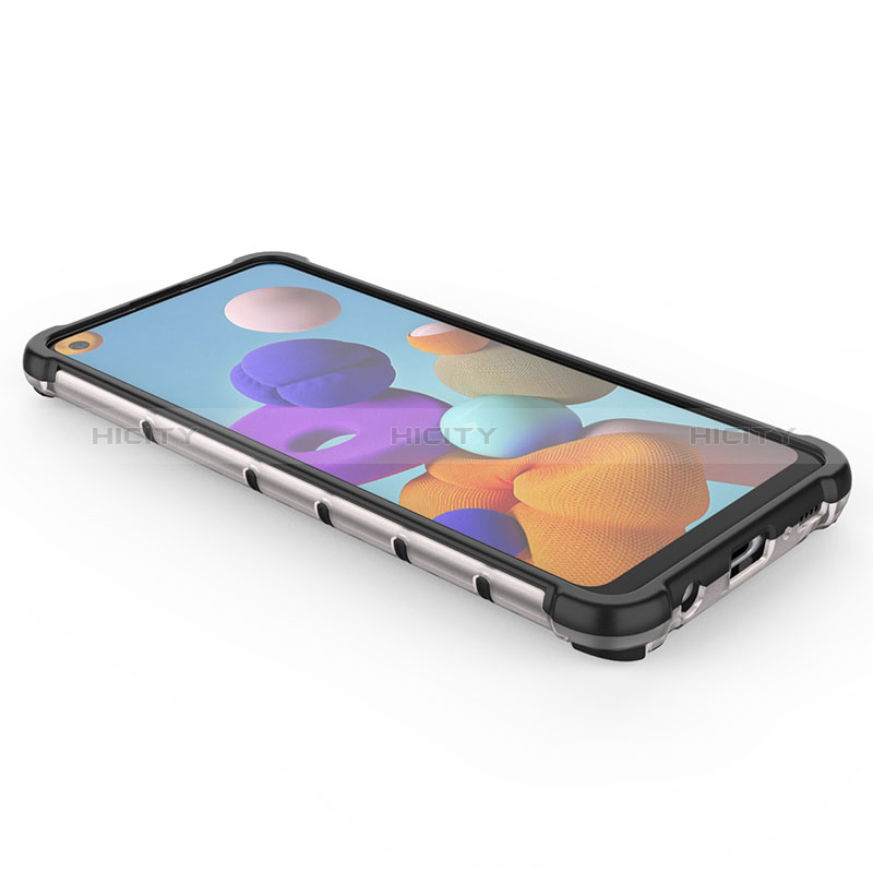 Silikon Schutzhülle Rahmen Tasche Hülle Durchsichtig Transparent 360 Grad Ganzkörper AM1 für Samsung Galaxy A21s groß