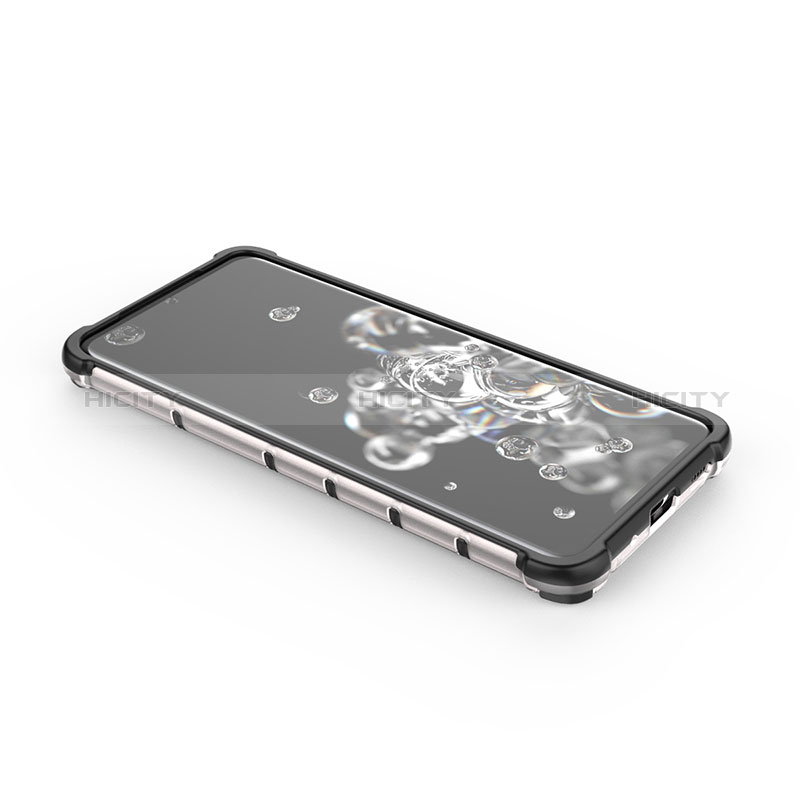 Silikon Schutzhülle Rahmen Tasche Hülle Durchsichtig Transparent 360 Grad Ganzkörper AM1 für Samsung Galaxy S20 Ultra groß