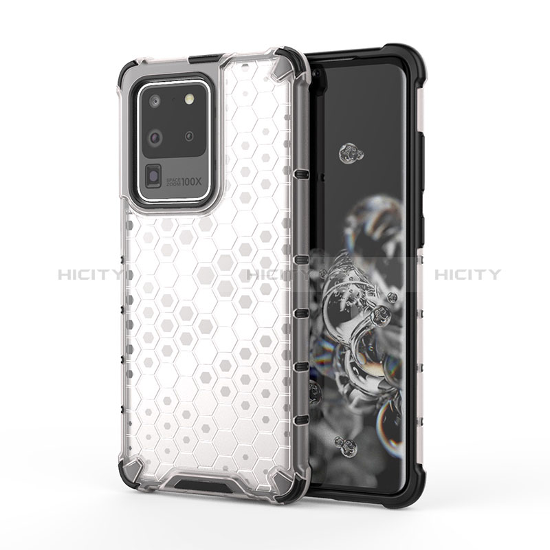 Silikon Schutzhülle Rahmen Tasche Hülle Durchsichtig Transparent 360 Grad Ganzkörper AM1 für Samsung Galaxy S20 Ultra