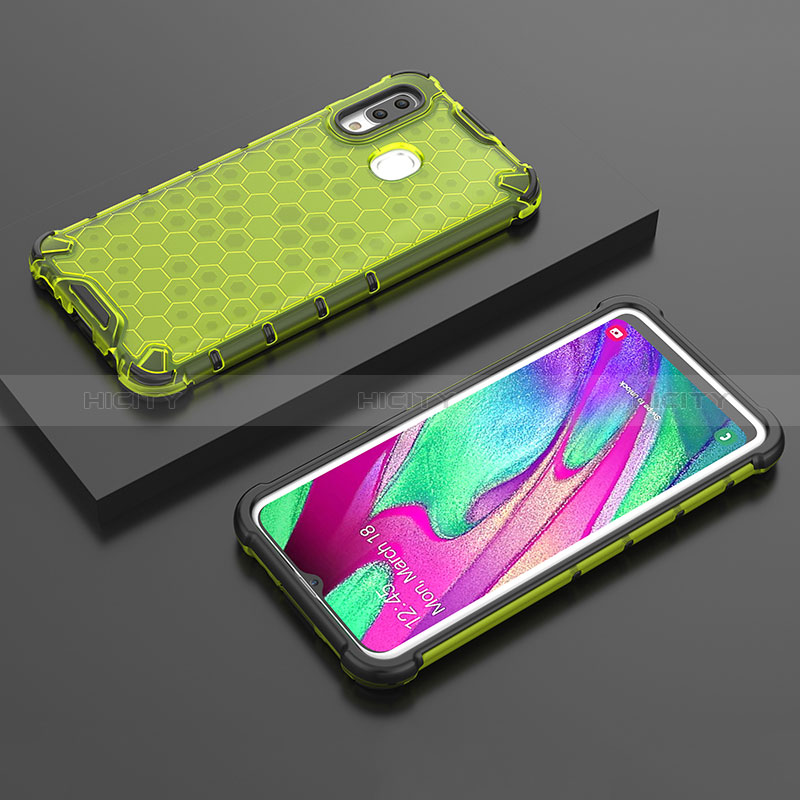 Silikon Schutzhülle Rahmen Tasche Hülle Durchsichtig Transparent 360 Grad Ganzkörper AM2 für Samsung Galaxy A40 Grün Plus
