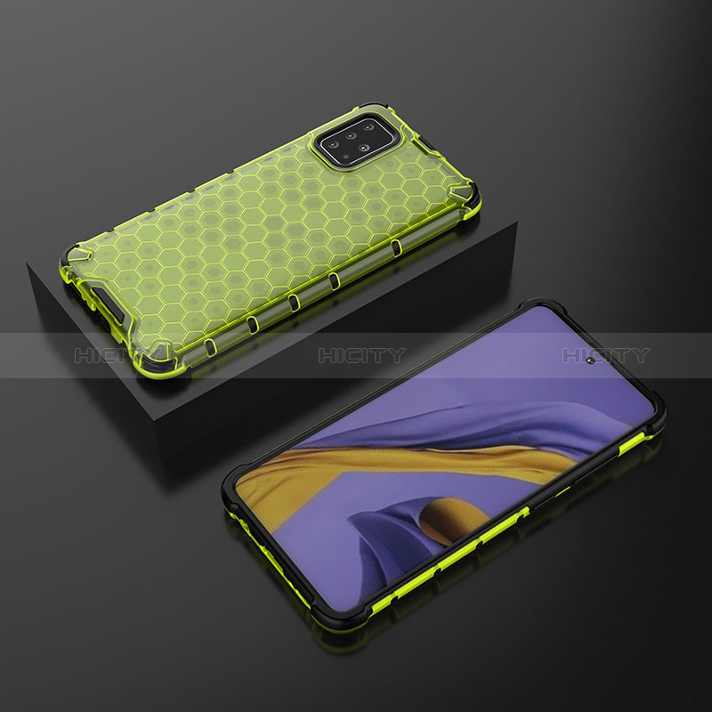 Silikon Schutzhülle Rahmen Tasche Hülle Durchsichtig Transparent 360 Grad Ganzkörper AM2 für Samsung Galaxy A51 4G Grün Plus