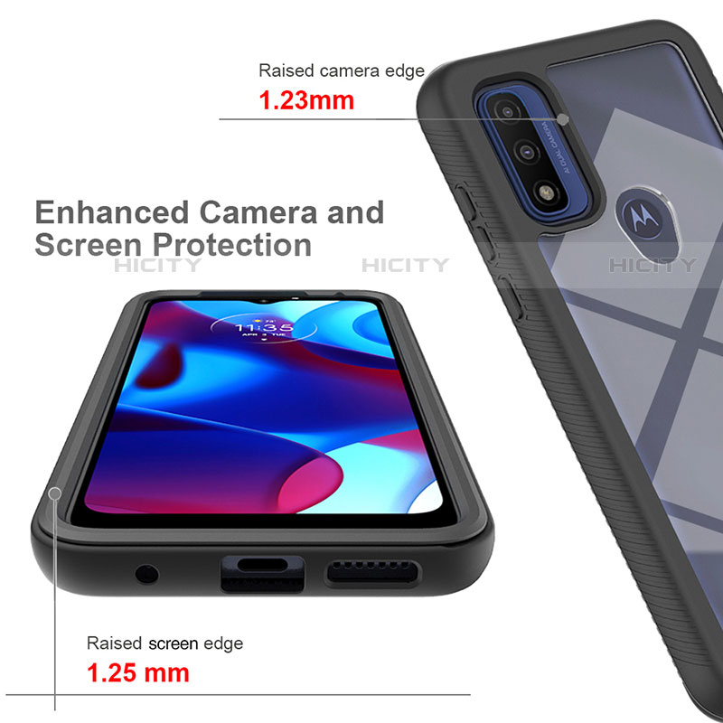 Silikon Schutzhülle Rahmen Tasche Hülle Durchsichtig Transparent 360 Grad Ganzkörper für Motorola Moto G Pure