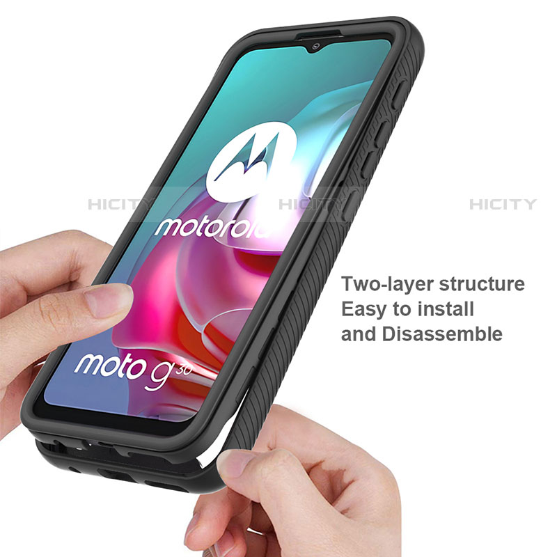 Silikon Schutzhülle Rahmen Tasche Hülle Durchsichtig Transparent 360 Grad Ganzkörper für Motorola Moto G10