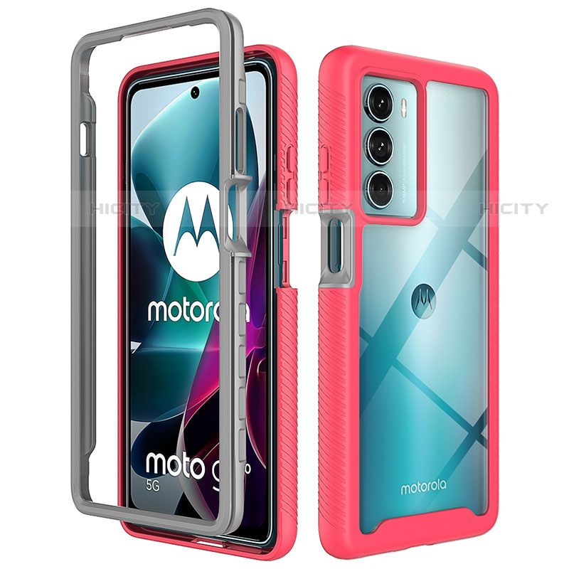 Silikon Schutzhülle Rahmen Tasche Hülle Durchsichtig Transparent 360 Grad Ganzkörper für Motorola Moto G200 5G