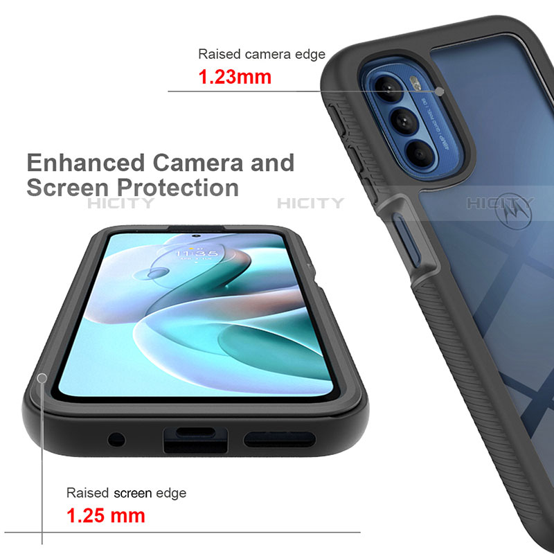 Silikon Schutzhülle Rahmen Tasche Hülle Durchsichtig Transparent 360 Grad Ganzkörper für Motorola Moto G31