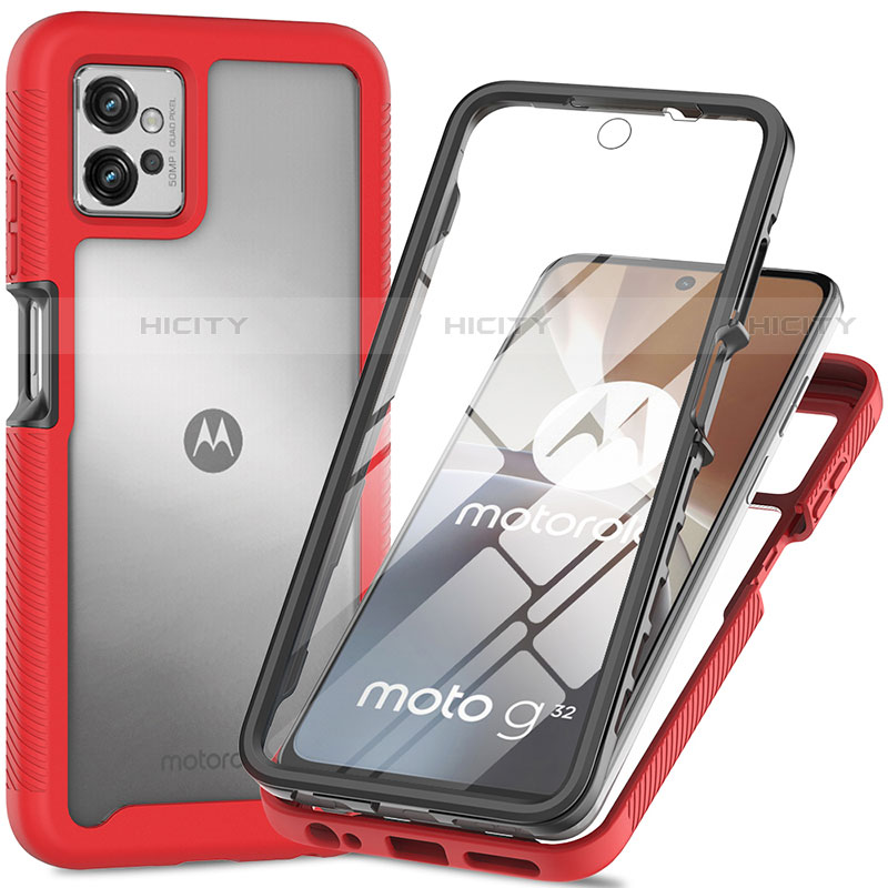 Silikon Schutzhülle Rahmen Tasche Hülle Durchsichtig Transparent 360 Grad Ganzkörper für Motorola Moto G32