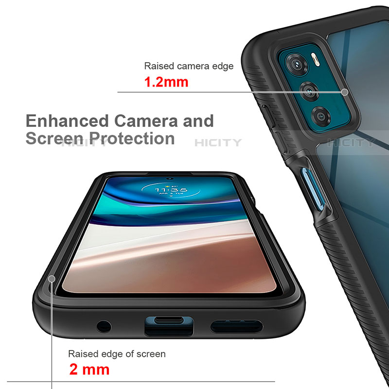 Silikon Schutzhülle Rahmen Tasche Hülle Durchsichtig Transparent 360 Grad Ganzkörper für Motorola Moto G42 groß