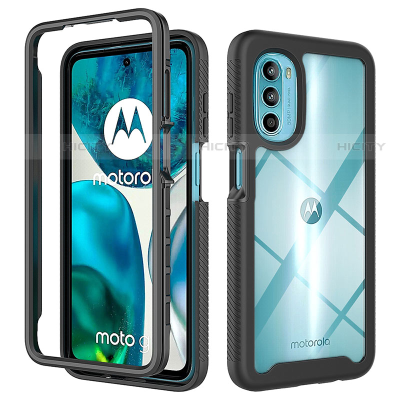 Silikon Schutzhülle Rahmen Tasche Hülle Durchsichtig Transparent 360 Grad Ganzkörper für Motorola MOTO G52