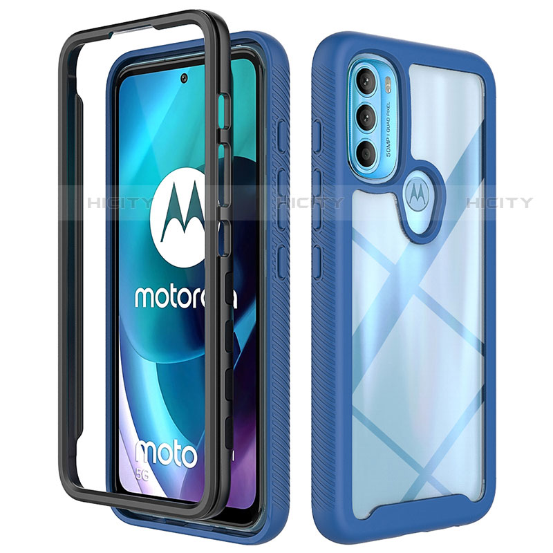 Silikon Schutzhülle Rahmen Tasche Hülle Durchsichtig Transparent 360 Grad Ganzkörper für Motorola Moto G71 5G
