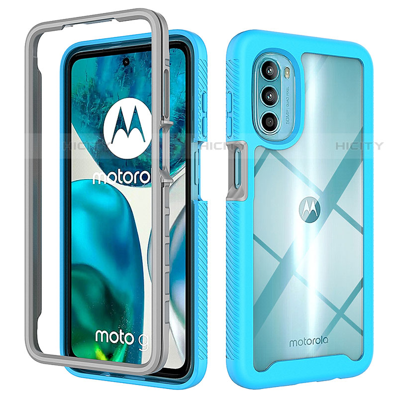 Silikon Schutzhülle Rahmen Tasche Hülle Durchsichtig Transparent 360 Grad Ganzkörper für Motorola Moto G71s 5G