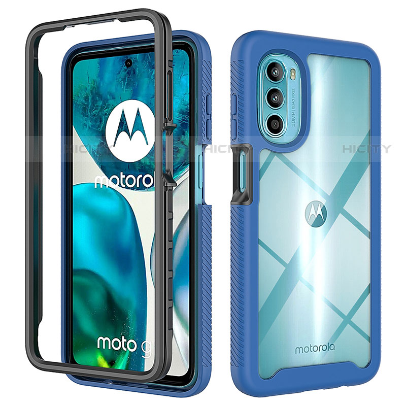 Silikon Schutzhülle Rahmen Tasche Hülle Durchsichtig Transparent 360 Grad Ganzkörper für Motorola Moto G82 5G groß