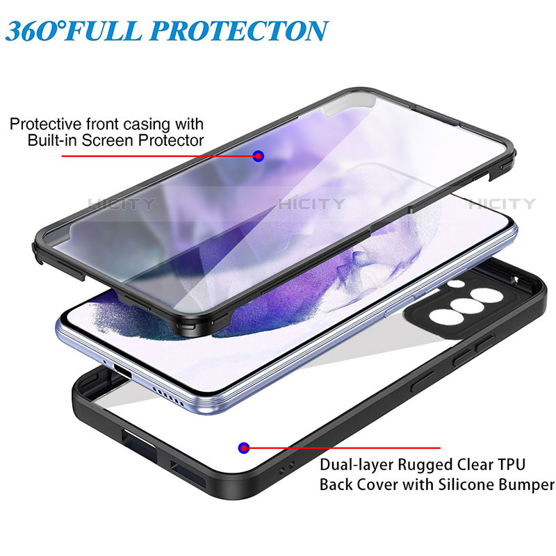 Silikon Schutzhülle Rahmen Tasche Hülle Durchsichtig Transparent 360 Grad Ganzkörper für Samsung Galaxy S21 5G groß