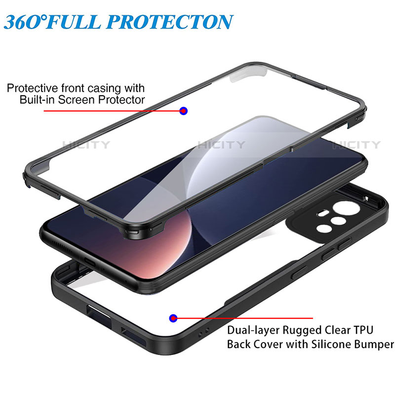 Silikon Schutzhülle Rahmen Tasche Hülle Durchsichtig Transparent 360 Grad Ganzkörper für Xiaomi Mi 12 Pro 5G