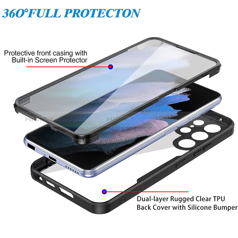 Silikon Schutzhülle Rahmen Tasche Hülle Durchsichtig Transparent 360 Grad  Ganzkörper M01 für Samsung Galaxy S24 Ultra