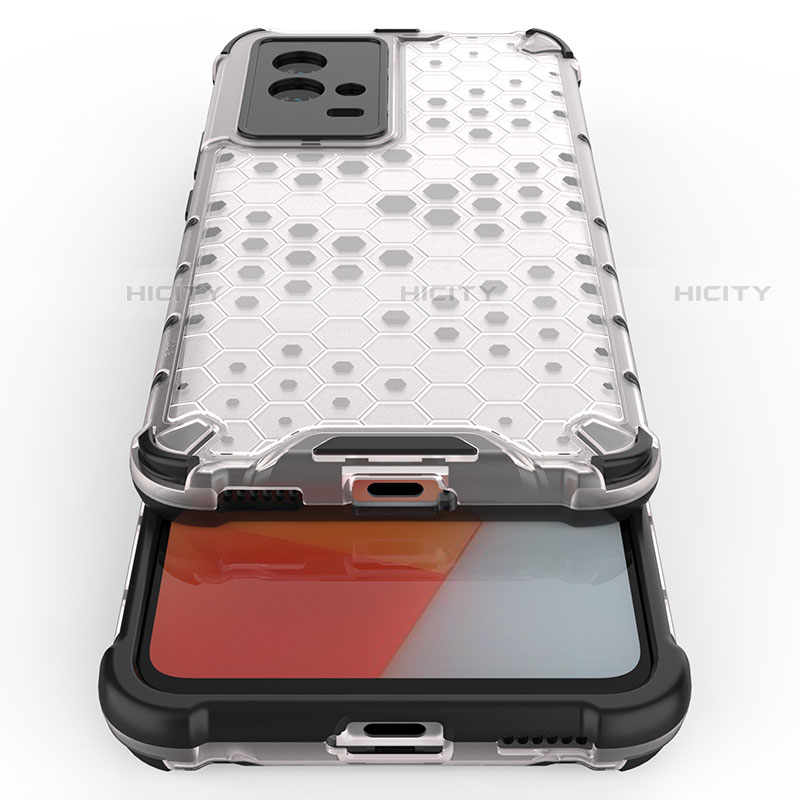 Silikon Schutzhülle Rahmen Tasche Hülle Durchsichtig Transparent 360 Grad Ganzkörper M01 für Vivo iQOO 8 5G