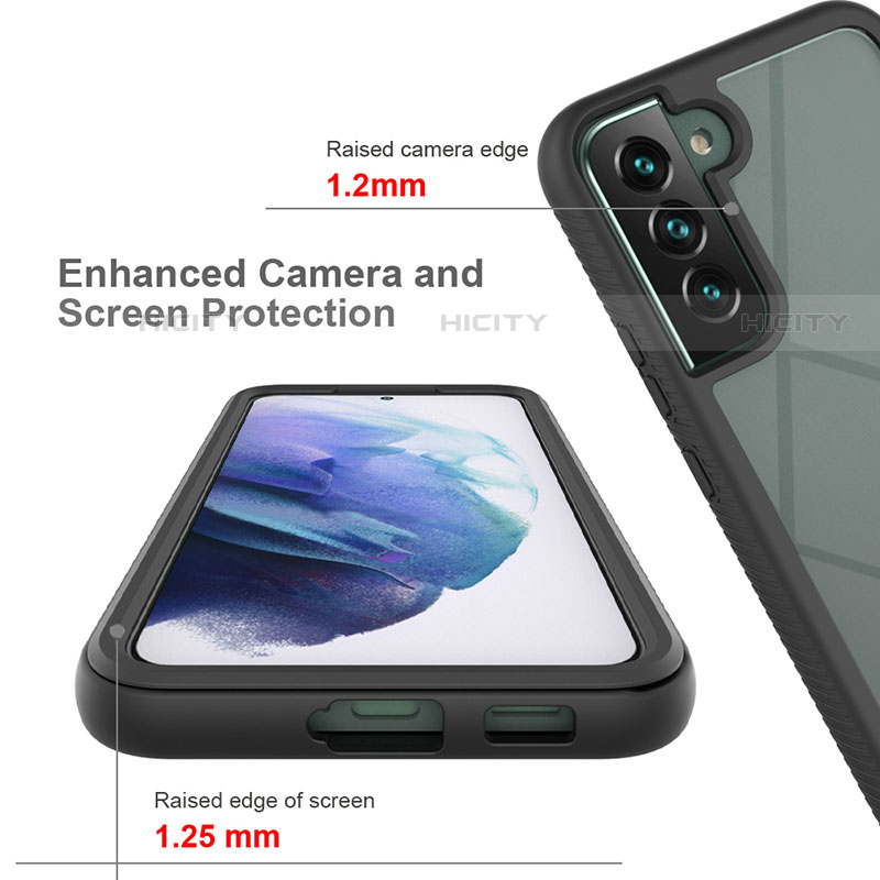 Silikon Schutzhülle Rahmen Tasche Hülle Durchsichtig Transparent 360 Grad Ganzkörper M02 für Samsung Galaxy S21 5G