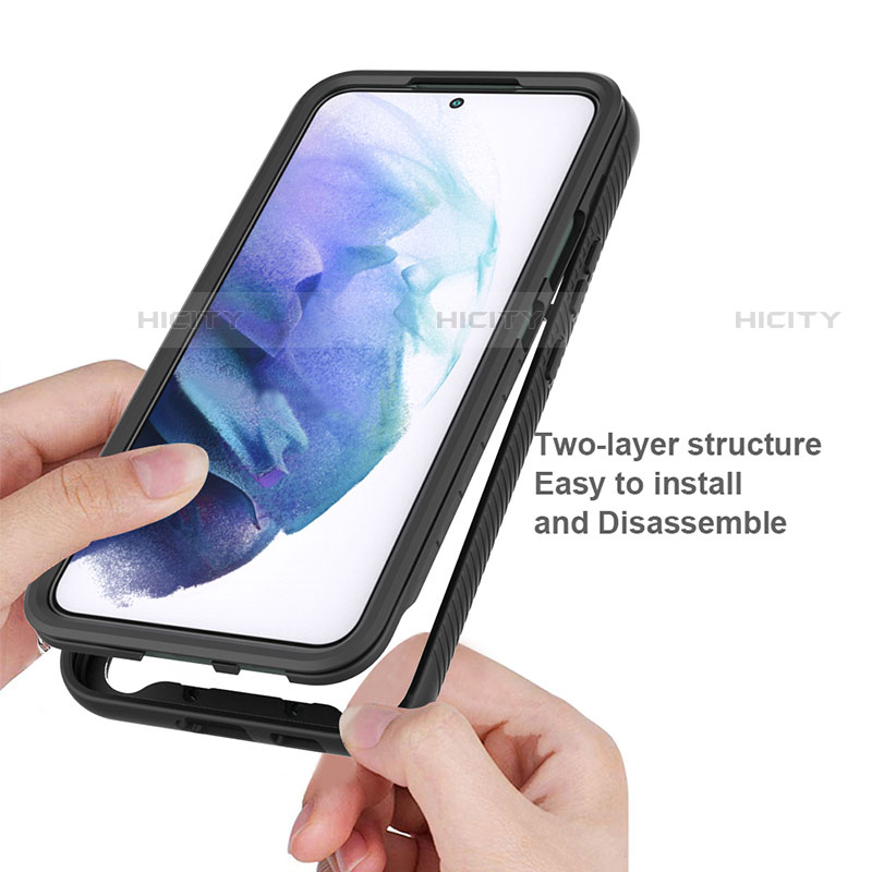 Silikon Schutzhülle Rahmen Tasche Hülle Durchsichtig Transparent 360 Grad Ganzkörper M02 für Samsung Galaxy S21 5G