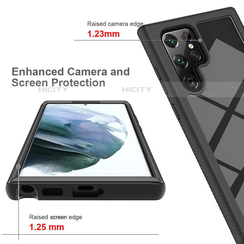 Silikon Schutzhülle Rahmen Tasche Hülle Durchsichtig Transparent 360 Grad Ganzkörper M02 für Samsung Galaxy S22 Ultra 5G