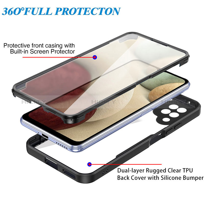 Silikon Schutzhülle Rahmen Tasche Hülle Durchsichtig Transparent 360 Grad Ganzkörper MJ1 für Samsung Galaxy A12