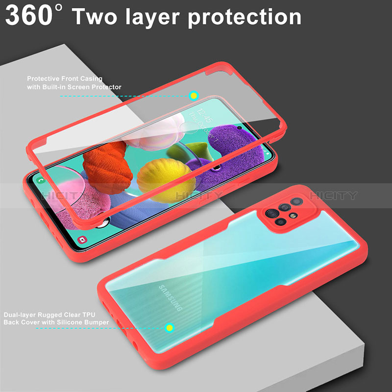 Silikon Schutzhülle Rahmen Tasche Hülle Durchsichtig Transparent 360 Grad Ganzkörper MJ1 für Samsung Galaxy A51 4G