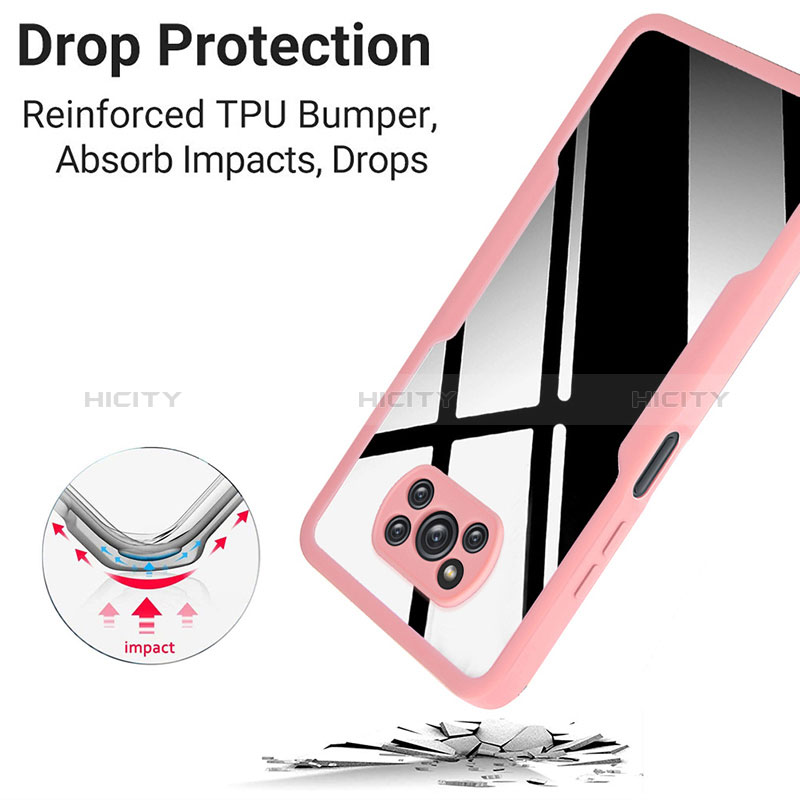 Silikon Schutzhülle Rahmen Tasche Hülle Durchsichtig Transparent 360 Grad Ganzkörper MJ1 für Xiaomi Poco X3