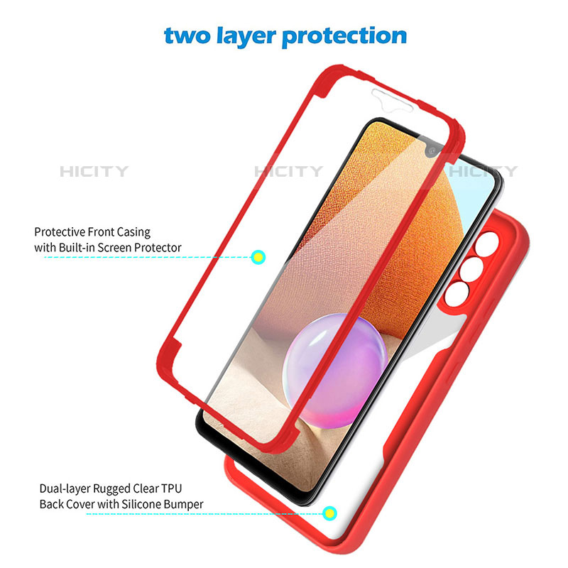 Silikon Schutzhülle Rahmen Tasche Hülle Durchsichtig Transparent 360 Grad Ganzkörper MJ2 für Samsung Galaxy M32 5G