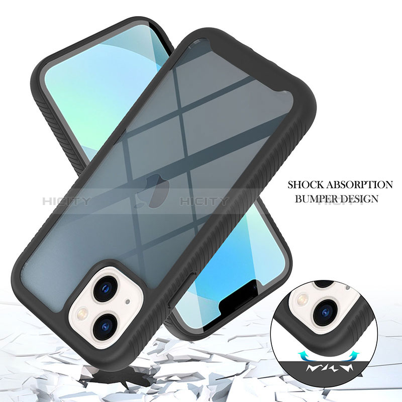 Silikon Schutzhülle Rahmen Tasche Hülle Durchsichtig Transparent 360 Grad Ganzkörper YB1 für Apple iPhone 14 groß