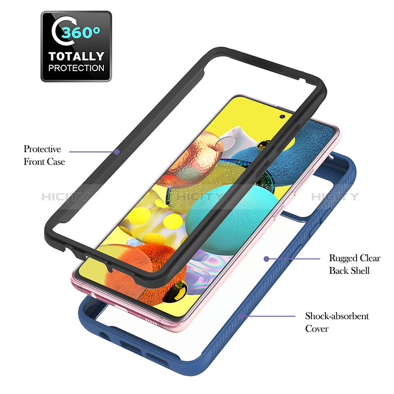 Silikon Schutzhülle Rahmen Tasche Hülle Durchsichtig Transparent 360 Grad Ganzkörper YB1 für Samsung Galaxy A51 4G