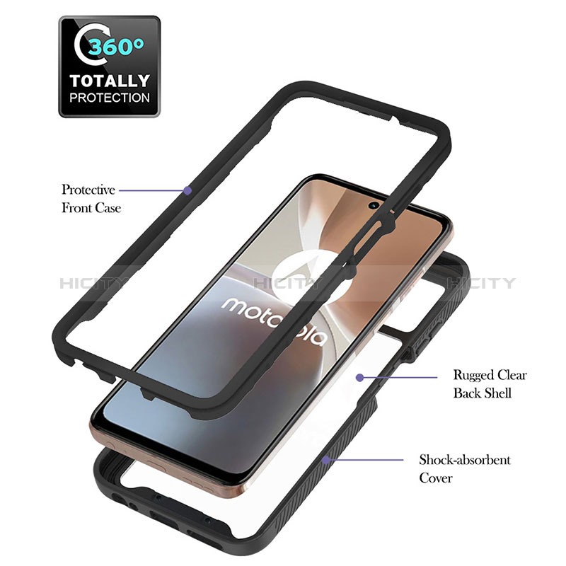 Silikon Schutzhülle Rahmen Tasche Hülle Durchsichtig Transparent 360 Grad Ganzkörper YB2 für Motorola Moto G32