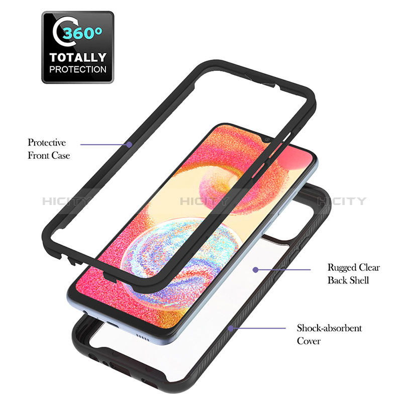 Silikon Schutzhülle Rahmen Tasche Hülle Durchsichtig Transparent 360 Grad Ganzkörper YB2 für Samsung Galaxy A04E
