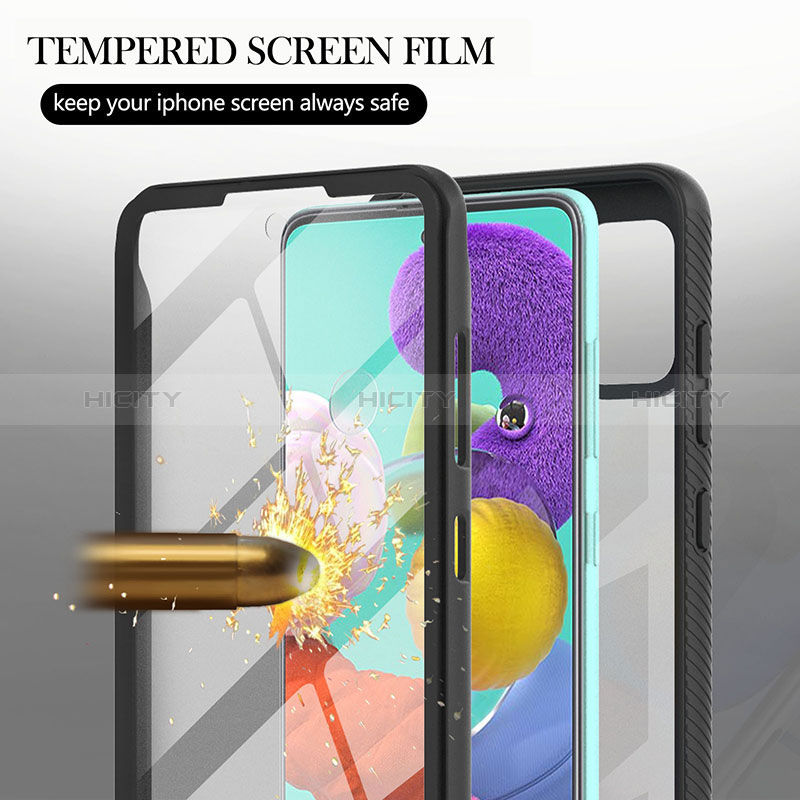 Silikon Schutzhülle Rahmen Tasche Hülle Durchsichtig Transparent 360 Grad Ganzkörper YB2 für Samsung Galaxy A51 4G