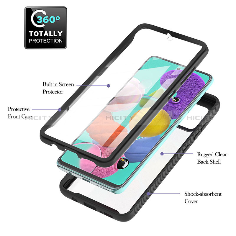 Silikon Schutzhülle Rahmen Tasche Hülle Durchsichtig Transparent 360 Grad Ganzkörper YB2 für Samsung Galaxy A51 4G
