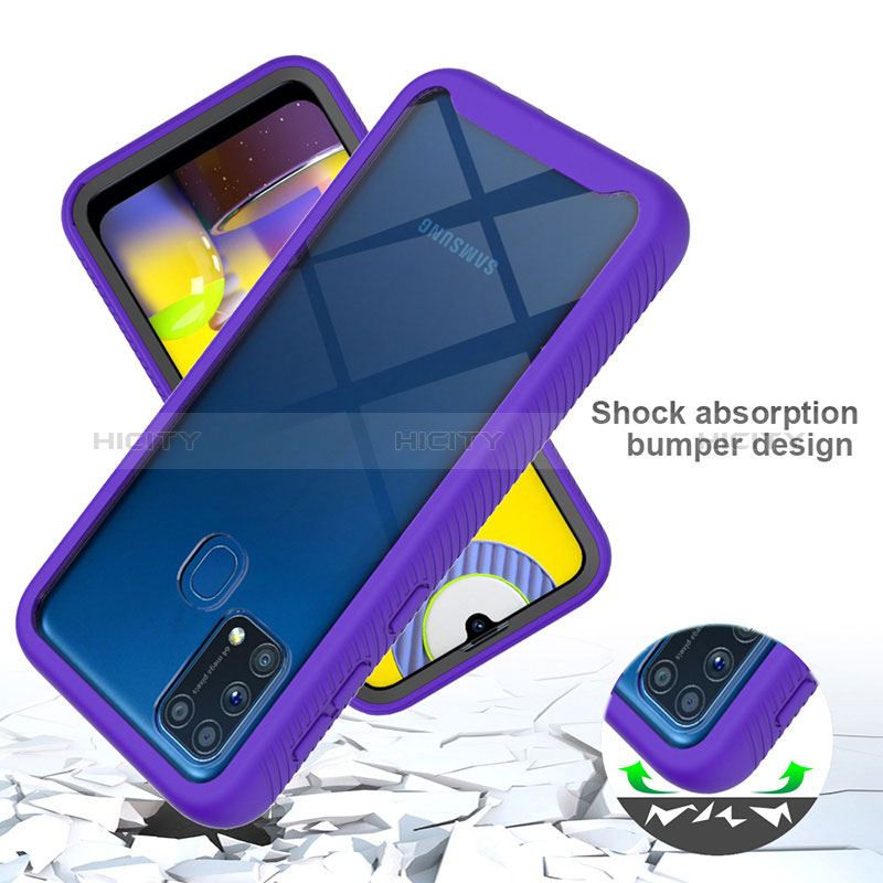 Silikon Schutzhülle Rahmen Tasche Hülle Durchsichtig Transparent 360 Grad Ganzkörper ZJ1 für Samsung Galaxy M21s