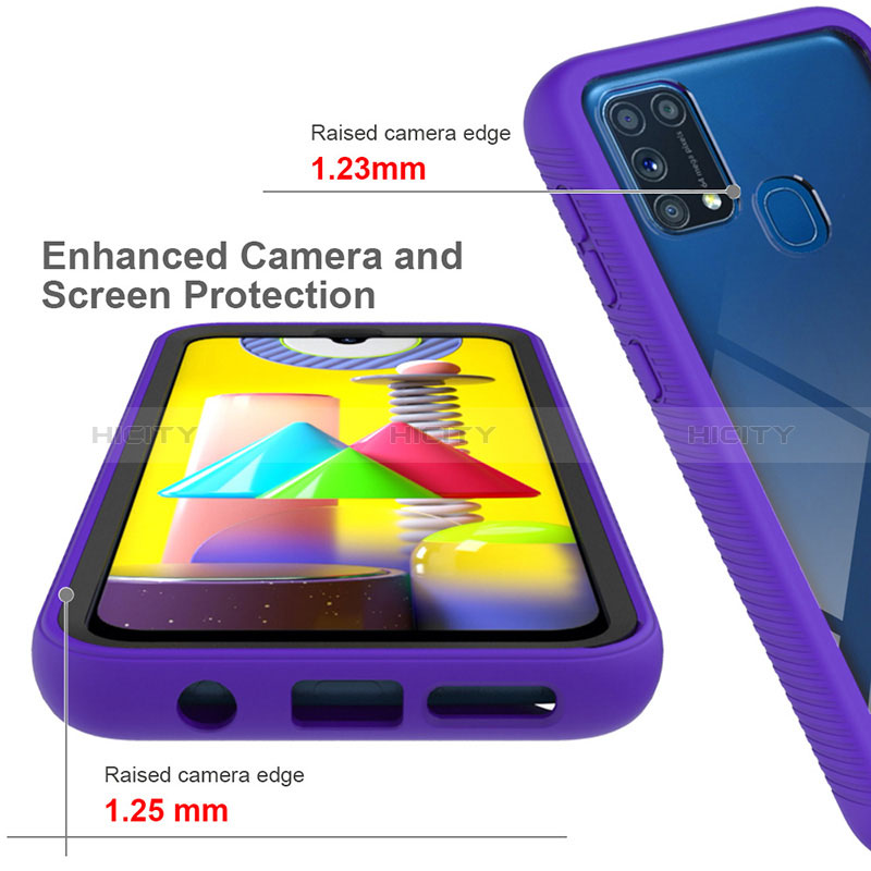 Silikon Schutzhülle Rahmen Tasche Hülle Durchsichtig Transparent 360 Grad Ganzkörper ZJ1 für Samsung Galaxy M31 groß