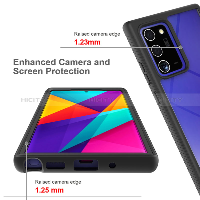 Silikon Schutzhülle Rahmen Tasche Hülle Durchsichtig Transparent 360 Grad Ganzkörper ZJ1 für Samsung Galaxy Note 20 Ultra 5G groß