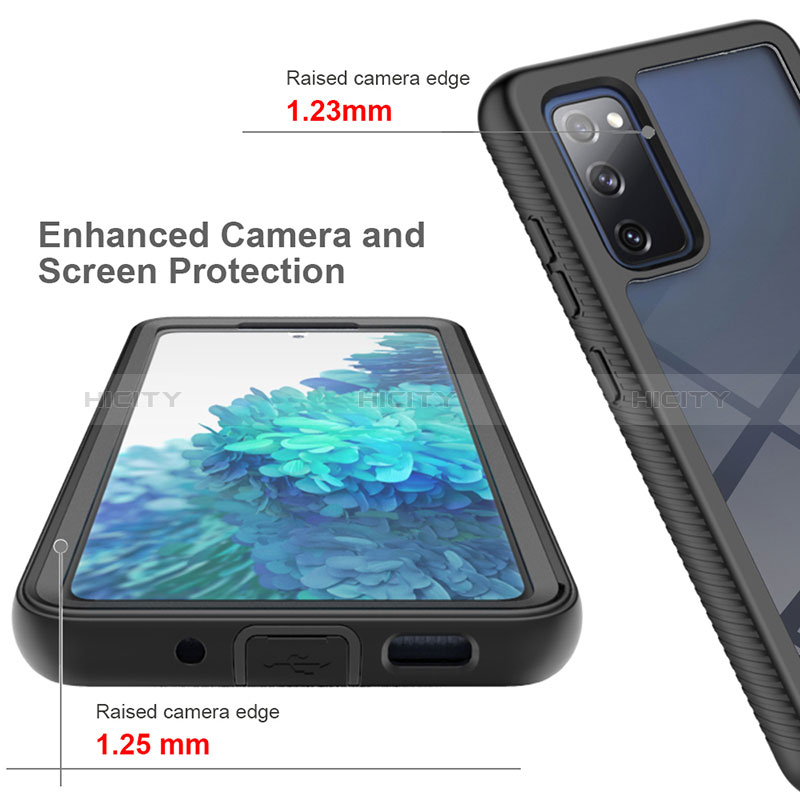 Silikon Schutzhülle Rahmen Tasche Hülle Durchsichtig Transparent 360 Grad Ganzkörper ZJ1 für Samsung Galaxy S20 FE (2022) 5G groß