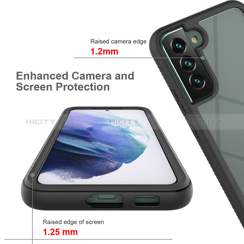 Silikon Schutzhülle Rahmen Tasche Hülle Durchsichtig Transparent 360 Grad Ganzkörper ZJ1 für Samsung Galaxy S22 Plus 5G groß