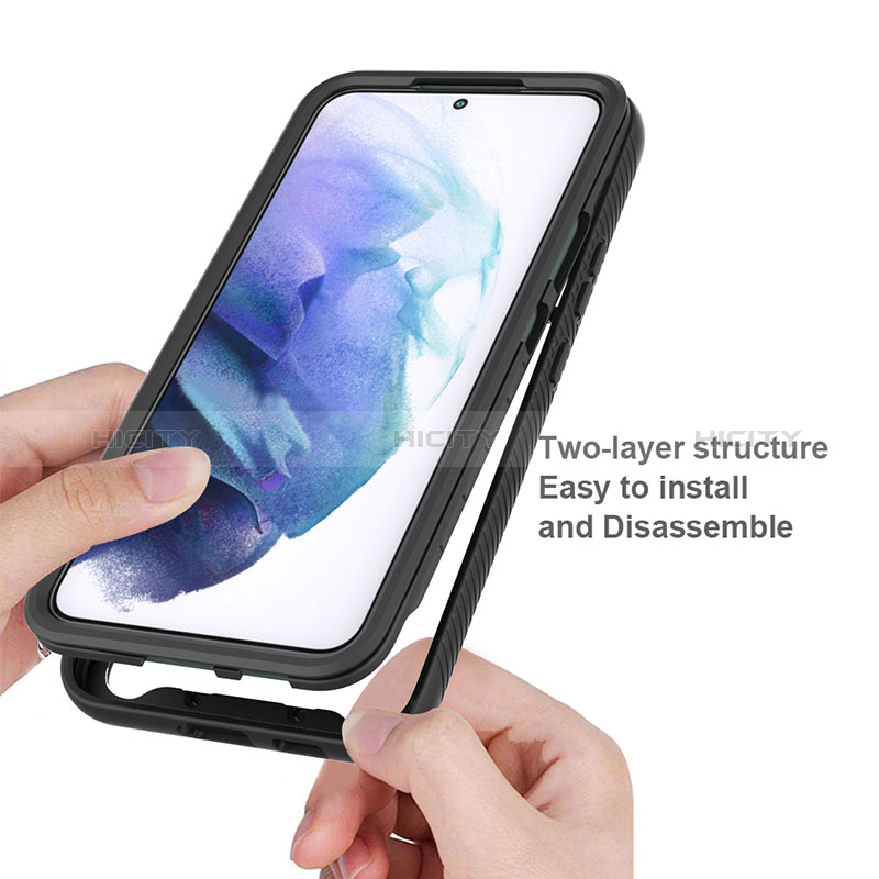 Silikon Schutzhülle Rahmen Tasche Hülle Durchsichtig Transparent 360 Grad Ganzkörper ZJ1 für Samsung Galaxy S22 Plus 5G groß
