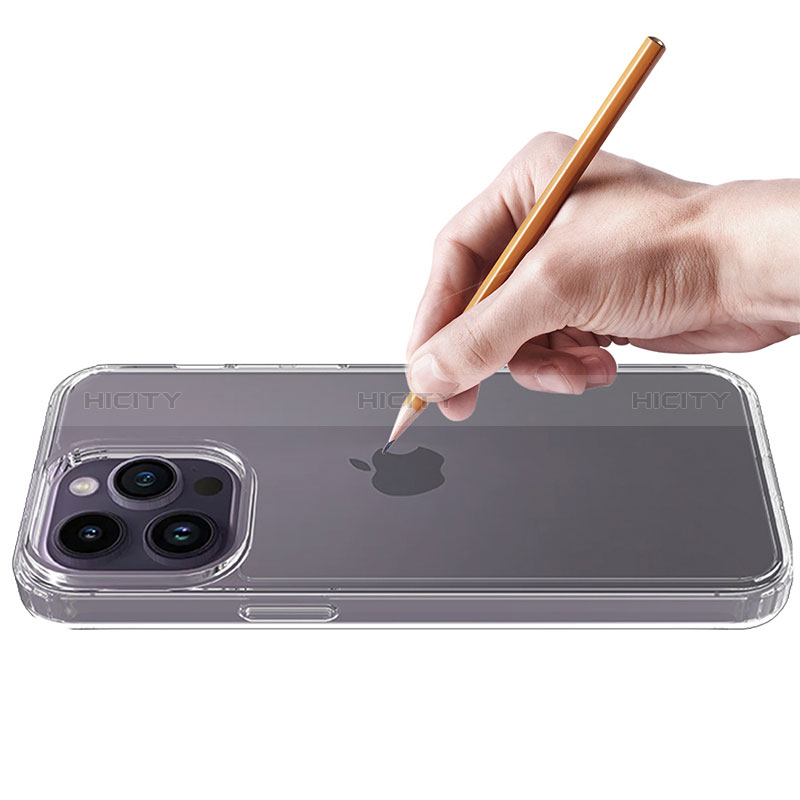 Silikon Schutzhülle Rahmen Tasche Hülle Durchsichtig Transparent 360 Grad Ganzkörper ZJ2 für Apple iPhone 15 Pro groß