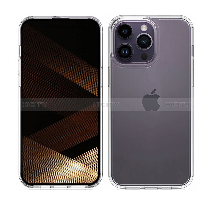 Silikon Schutzhülle Rahmen Tasche Hülle Durchsichtig Transparent 360 Grad Ganzkörper ZJ2 für Apple iPhone 15 Pro groß