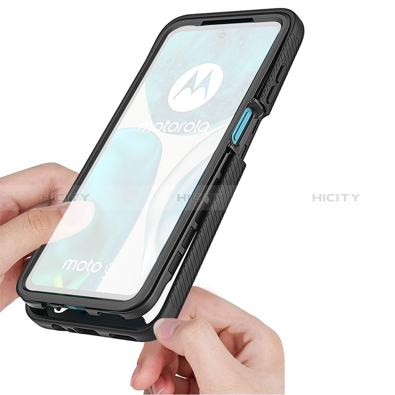 Silikon Schutzhülle Rahmen Tasche Hülle Durchsichtig Transparent 360 Grad Ganzkörper ZJ3 für Motorola MOTO G52