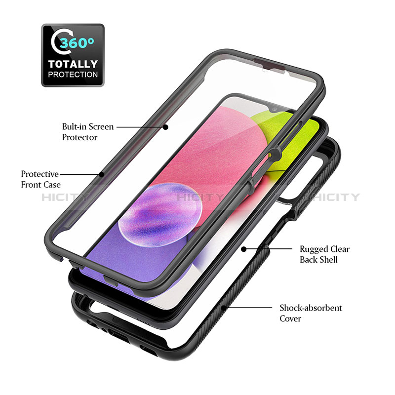 Silikon Schutzhülle Rahmen Tasche Hülle Durchsichtig Transparent 360 Grad Ganzkörper ZJ3 für Samsung Galaxy A02s